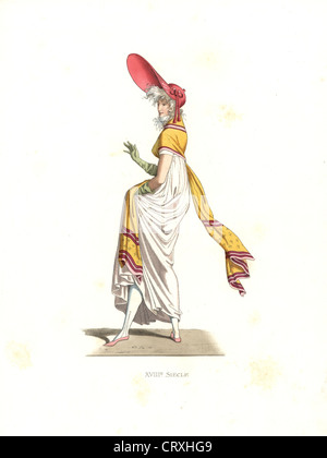 Moda Donna Merveilleuse, Francia XVIII secolo, da una stampa da Carle Vernet. Foto Stock