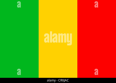 Bandiera nazionale della Repubblica del Mali. Foto Stock