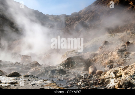Islanda Europa Seltun artico area termale Krysuvik hot springs paesaggio Foto Stock