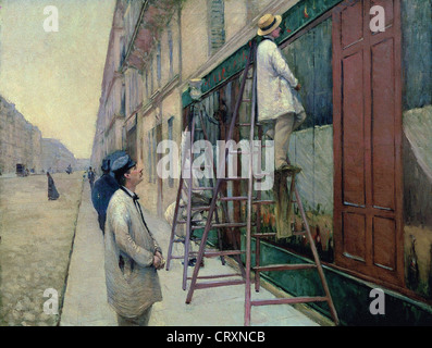 Gustave Caillebotte Les peintres" en bâtiment 1877 Collezione privata Casa pittori Foto Stock