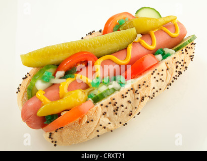 Lo stile di Chicago HOT DOG Foto Stock