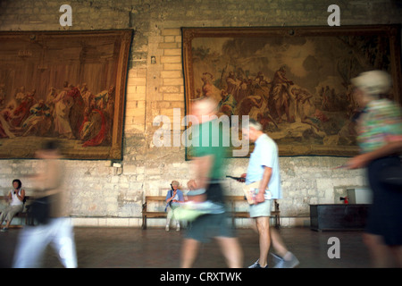 Sala nel palazzo dei papi di Avignone, Francia meridionale Foto Stock
