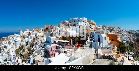 Santorini, Vista panoramica di Oia Foto Stock