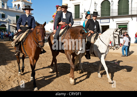 Pellegrini, El Rocio Festival, provincia di Huelva, Andalusia, Spagna Foto Stock