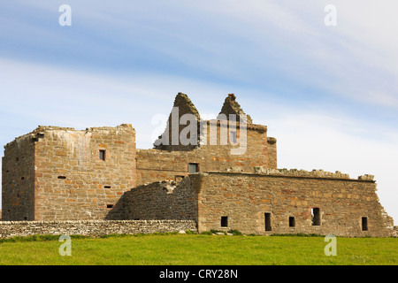 Rovinato rimane del XVI secolo Noltland Castello costruito da Gilbert Balfour a Pierowall, Westray Island Isole Orcadi Scozia UK Foto Stock