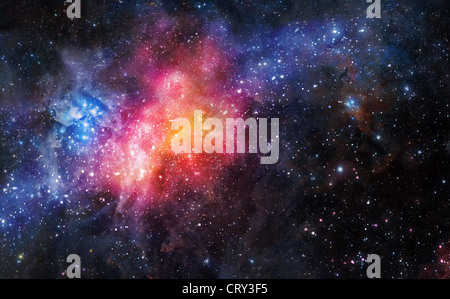 Sfondo stellato di stelle e nebulose in deep outer space Foto Stock