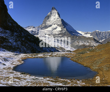 Europa Svizzera Cantone del Vallese Zermatt Matterhorn Foto Stock