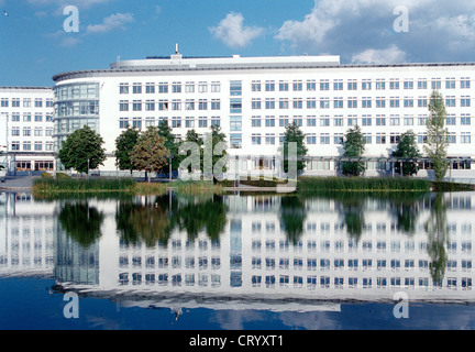 Edifici per uffici e strutture del nuovo Centro Fieristico di Monaco Riem in Foto Stock