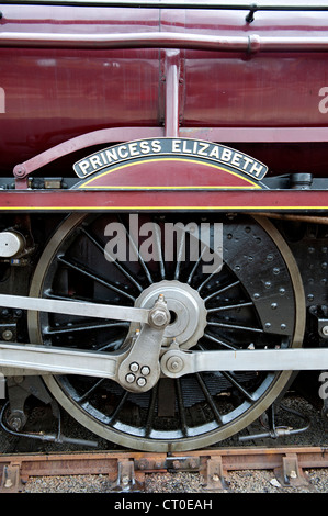 La targhetta "Princess Elizabeth' sulla Princess classe locomotiva a vapore 6201 Foto Stock
