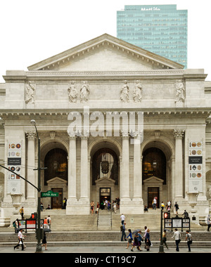 Biblioteca Pubblica di New York a Manhattan, New York, Stati Uniti d'America. Foto Stock