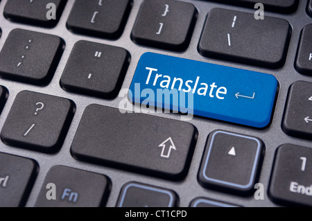 Pulsante Translate sulla tastiera del computer, traduzione di lingue. Foto Stock
