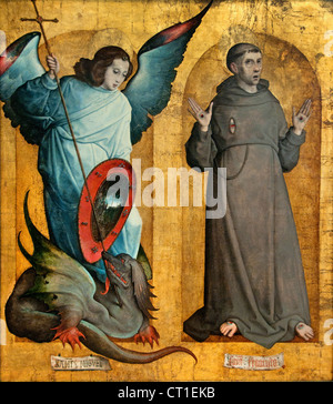 San Michele e Francesco 1496 - 1519 Juan de Flandes olandese Paesi Bassi Foto Stock