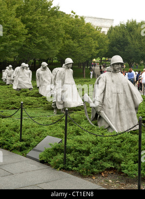 Memoriale dei Veterani di Guerra coreana a Washington DC, Stati Uniti d'America. Foto Stock