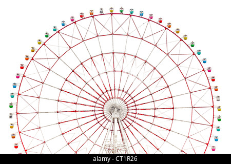 Colorato grande ruota panoramica Ferris isolati su sfondo bianco Foto Stock