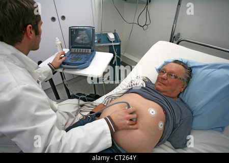 Arteria renale,sonografia doppler Foto Stock