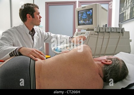 Arteria renale,sonografia doppler Foto Stock