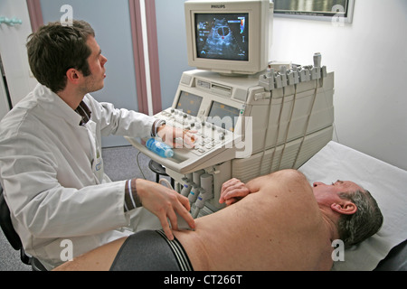 Arteria renale,sonografia doppler Foto Stock