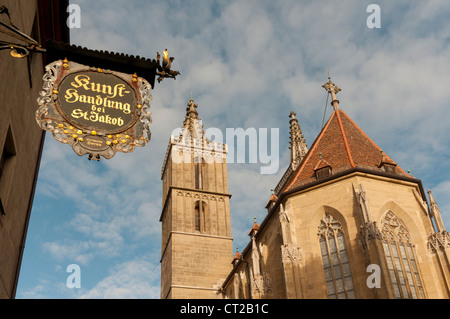 Chiesa luterana di San Jakob (James) a Rothenburg ob der Tauber, Baviera, Germania Foto Stock