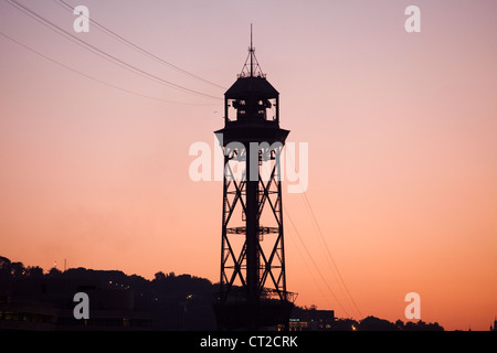 Torre ferroviaria a Barcellona Foto Stock