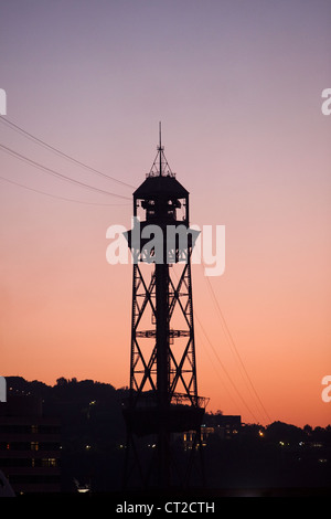 Torre ferroviaria a Barcellona Foto Stock