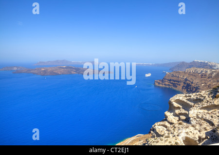 Panorama, Caldera, Santorini, Grecia Foto Stock