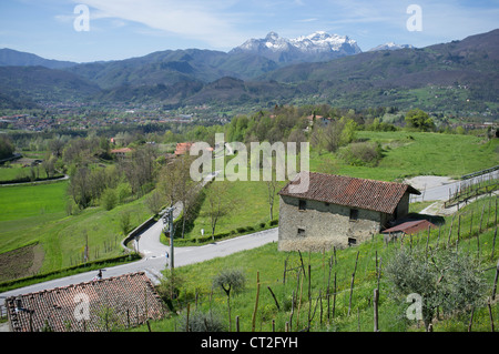 L'Italia, Regione Toscana, Alpi apuane parco naturale, lago di Gramolazzo  con valle Serenaia in background Foto stock - Alamy