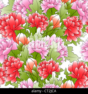 La perfetta di un colore le peonie e le foglie di colore verde Foto Stock