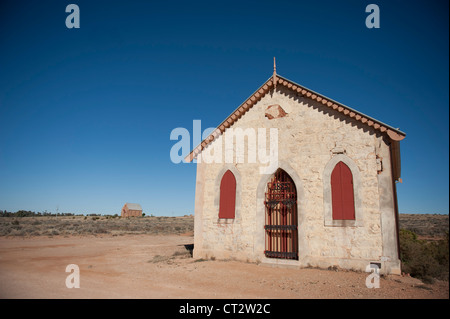 Storica cappella della ex città mineraria Silverton in Outback New South Wales, Austtralia Foto Stock