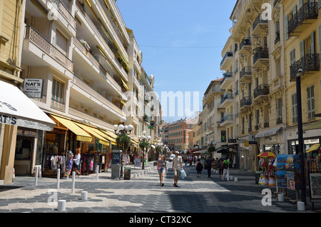 Strada pedonale Rue de France, Nizza Côte d'Azur, Alpes-Maritimes, Provence-Alpes-Côte d'Azur, in Francia Foto Stock
