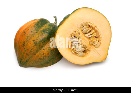 Acorn Squash, Pepe Squash tagliati a metà Foto Stock