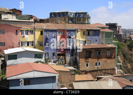 Scatola colorata in Valparaiso, Cile Foto Stock