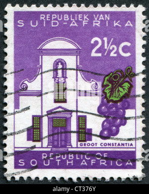 Sud Africa-CIRCA 1961: un timbro stampato in Sud Africa, raffigura Groot Constantia, circa 1961 Foto Stock