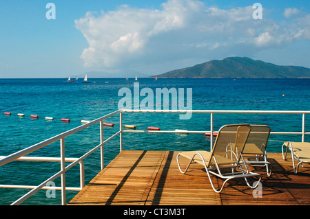 Turchia, costa Egea, Yali Vicino Bodrum, Resort, sdraio Foto Stock