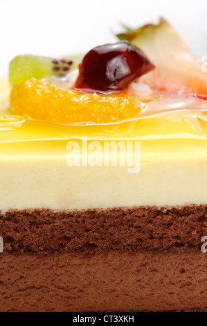 Spugna di frutta fetta di torta Foto Stock