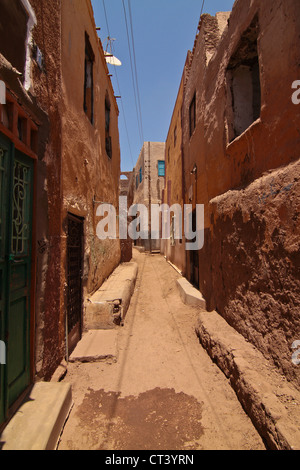 Nubian street nel villaggio sull isola Elefantina in Aswan Egitto Foto Stock