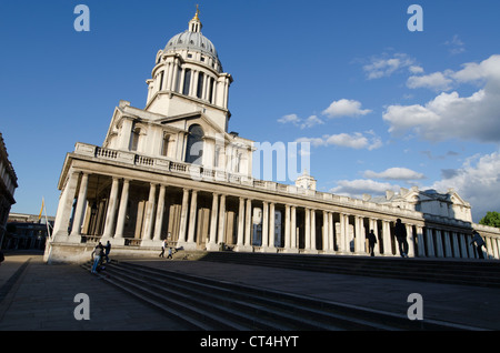 Queen Mary Corte Old Royal Naval Hospital di Londra Greenwich Uk iniziato da Christopher Wren e finito da John Vanbrugh Foto Stock