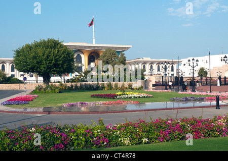 Elk207-1008 Oman, Moscato, Al Alam Palazzo del Sultano Foto Stock