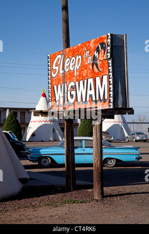 Villaggio Wigwam #6 si trova sulla Route 66 in Holbrook, Arizona. Foto Stock