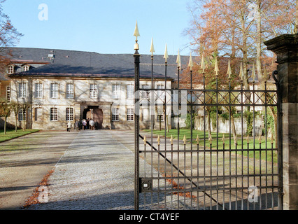 Ingresso al castello di nuovo a Bayreuth Foto Stock