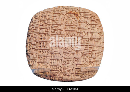 Piastrella con documento sumera in script cuneiforme, 2500 BC Foto Stock