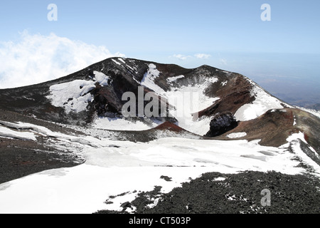 Vulcano Etna cratere in Sicilia, Italia Foto Stock