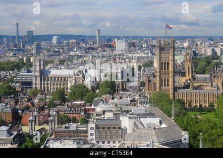 Skyline di Londra come si vede dal Millbank Tower Foto Stock