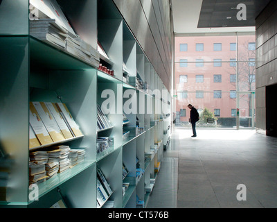 Berlino, banco informazioni al federale Ufficio Stampa Foto Stock