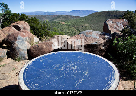 Valle della desolazione, Camdeboo National Park, Graaff-Reinet, Karoo, Sud Africa Foto Stock