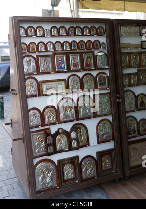 dh icona negozio LARNACA CIPRO GRECIA greco ortodosso religioso religione Foto Stock