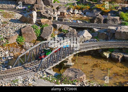 Modello in miniatura del treno a vapore Foto Stock