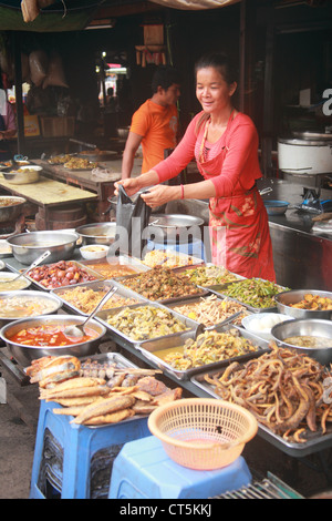 Scene di mercato in Cambogia Foto Stock