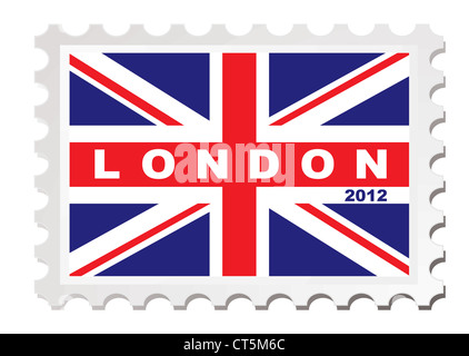 Londra 2012 timbro concetto con union jack flag Foto Stock