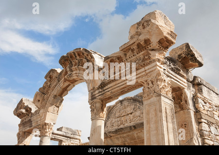 Tempio di Adriano, Curetes Street, Efeso, Turchia Foto Stock