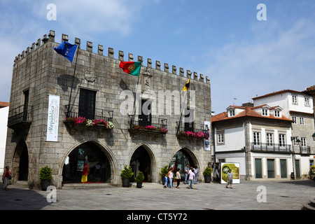 Paco do Concelho Municipio della Città Vecchia , Praca da Republica, Viana do Castelo, Portogallo settentrionale Foto Stock